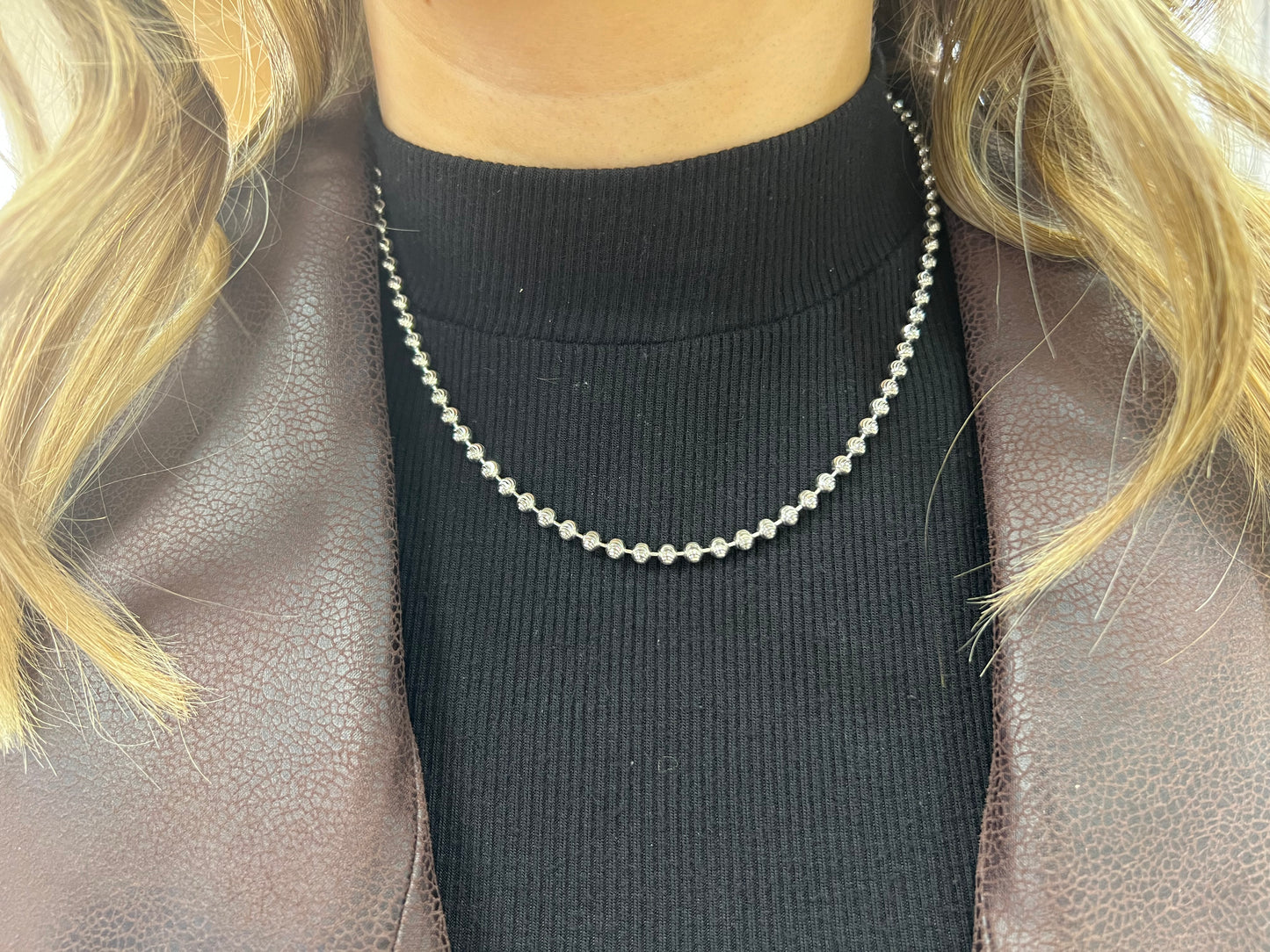 Exclusively Silver Mini Round Bead Necklace