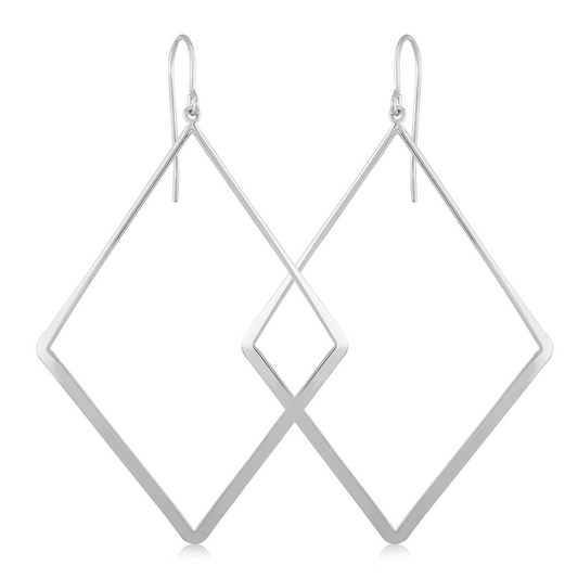 Exclusively Silver Triangle Kite Earrings