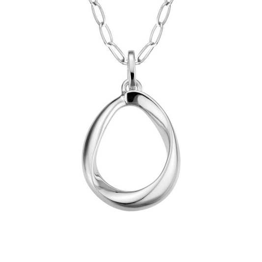 Exclusively Silver Tear Drop Twist Necklace
