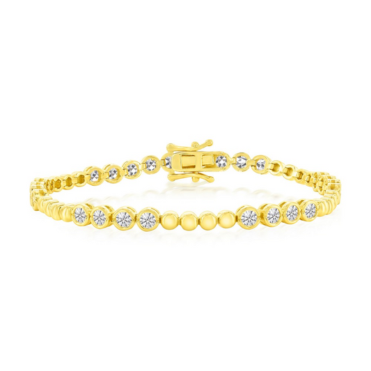 Exclusively Silver Bezel and Bead Bracelet