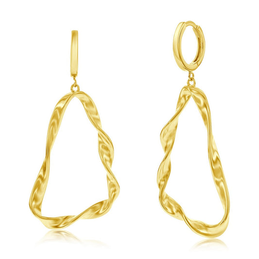 Exclusively Silver Twisted Triangle Earrings