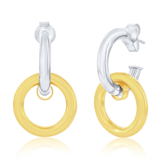 Exclusively Silver Double Round Hoops
