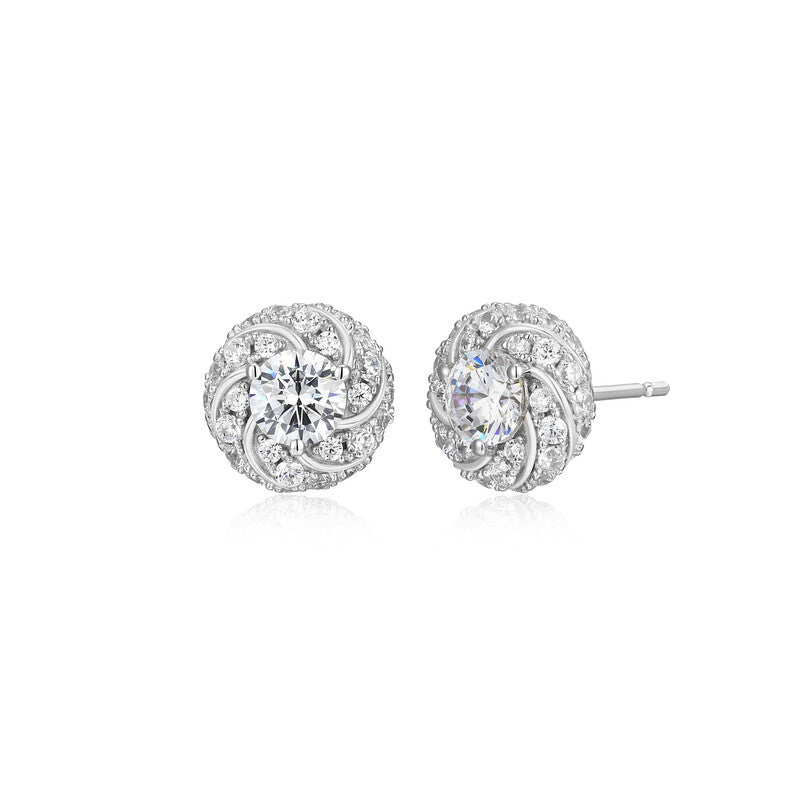 Exclusively Silver CZ Knot Earring