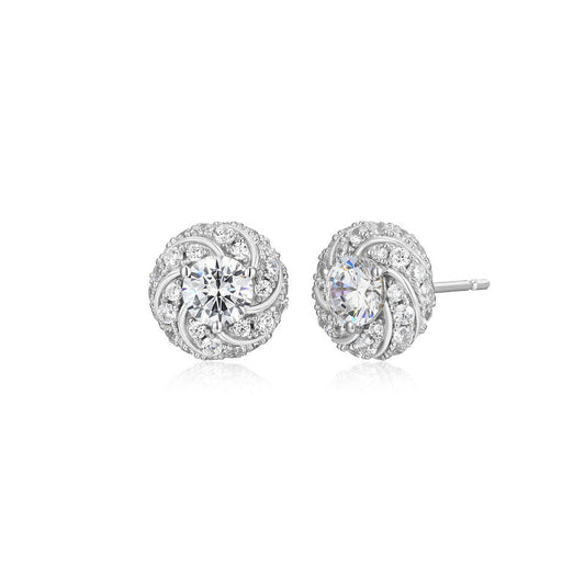 Exclusively Silver CZ Knot Earring