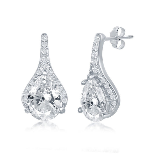 Exclusively Silver Pear-Shaped Studs