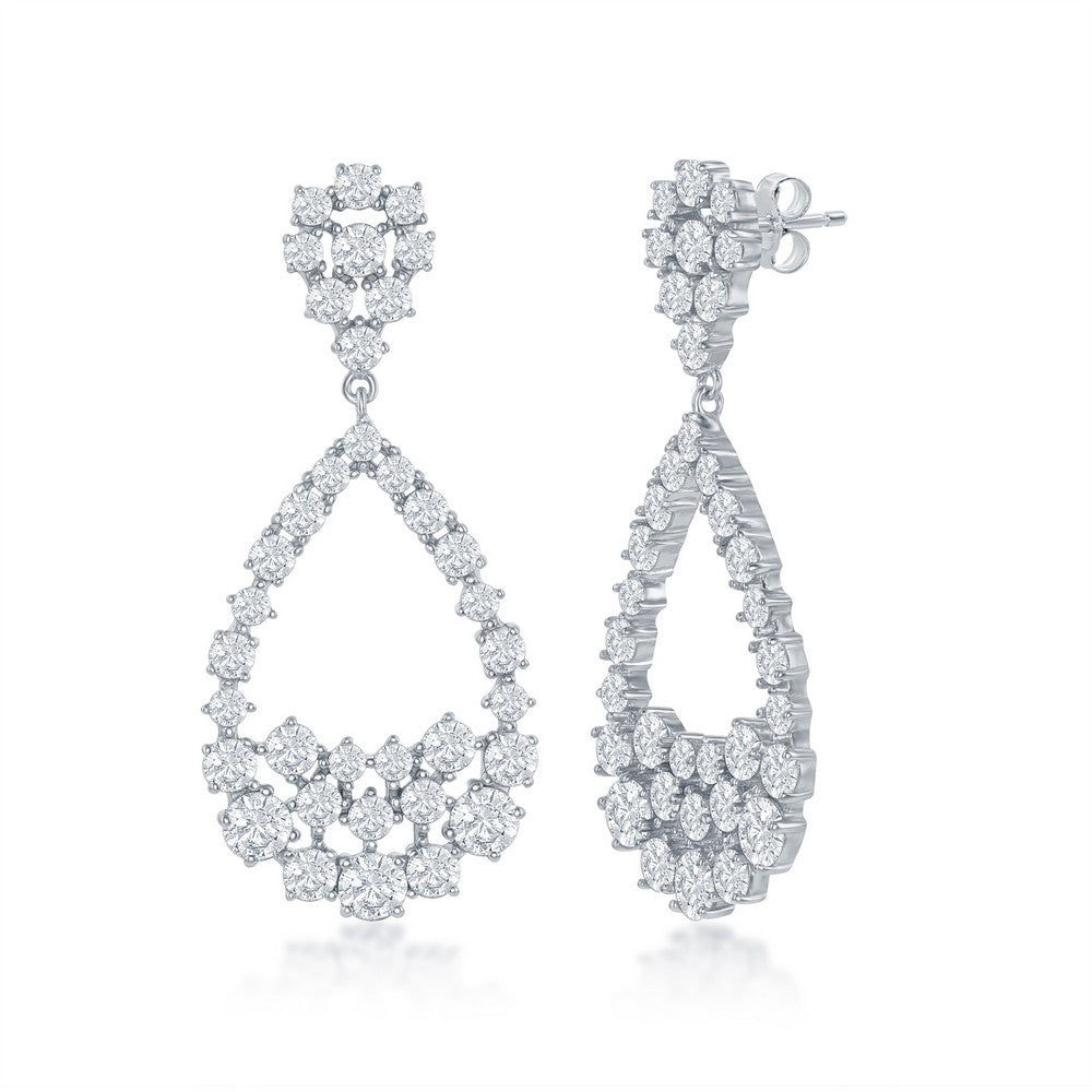 Exclusively Silver Pear Shaped CZ Earring