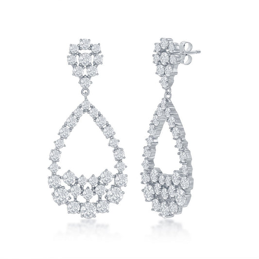 Exclusively Silver Pear Shaped CZ Earring