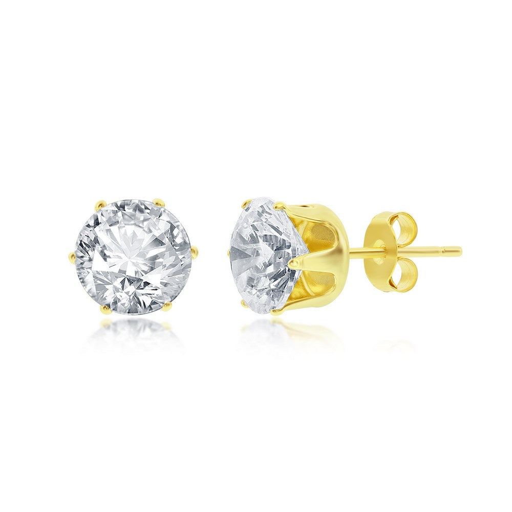 Exclusively Silver Round CZ Studs