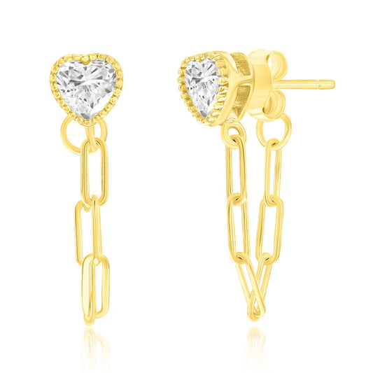 Exclusively Silver CZ Paperclip Earring