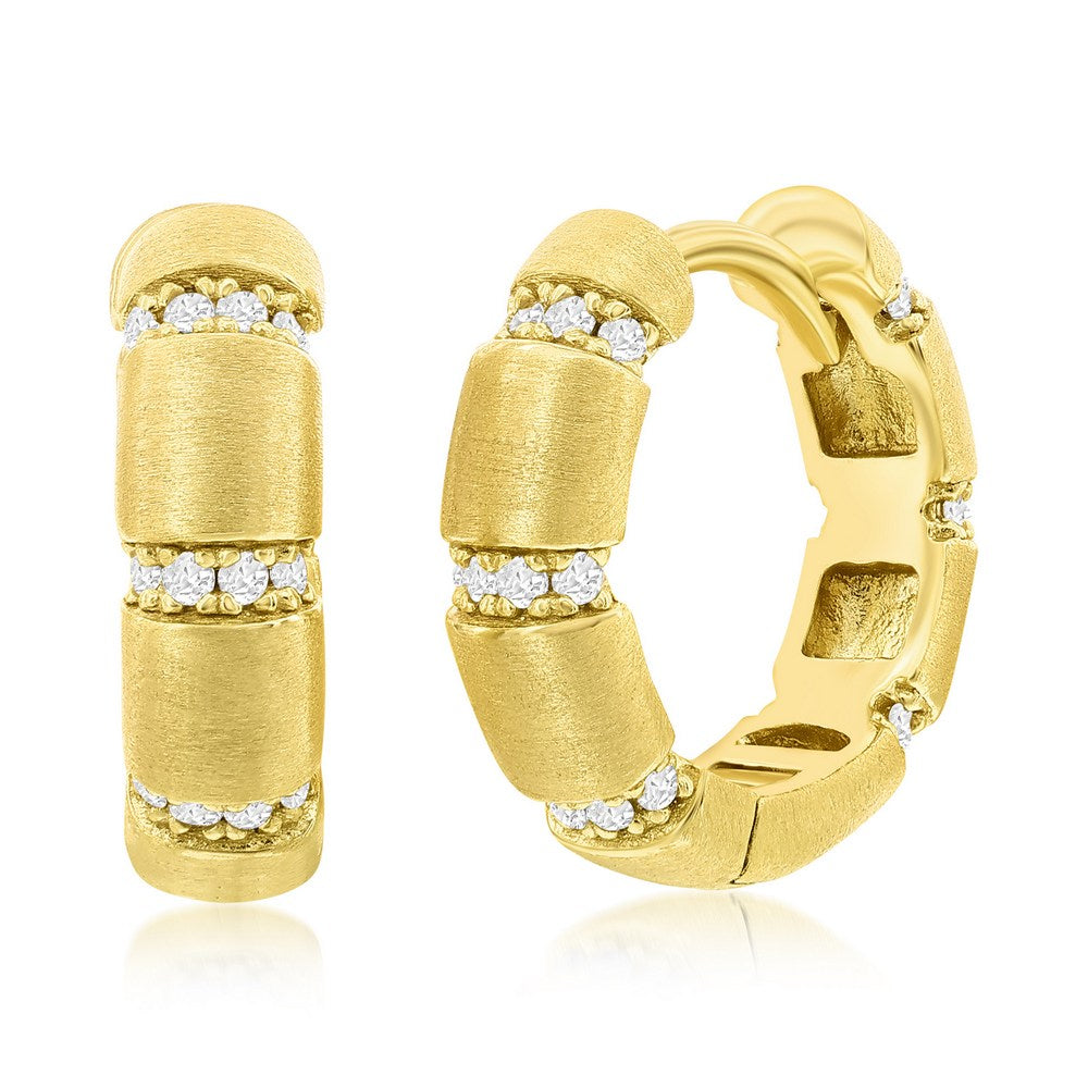 Exclusively Silver Lined CZ & Matte Hoops
