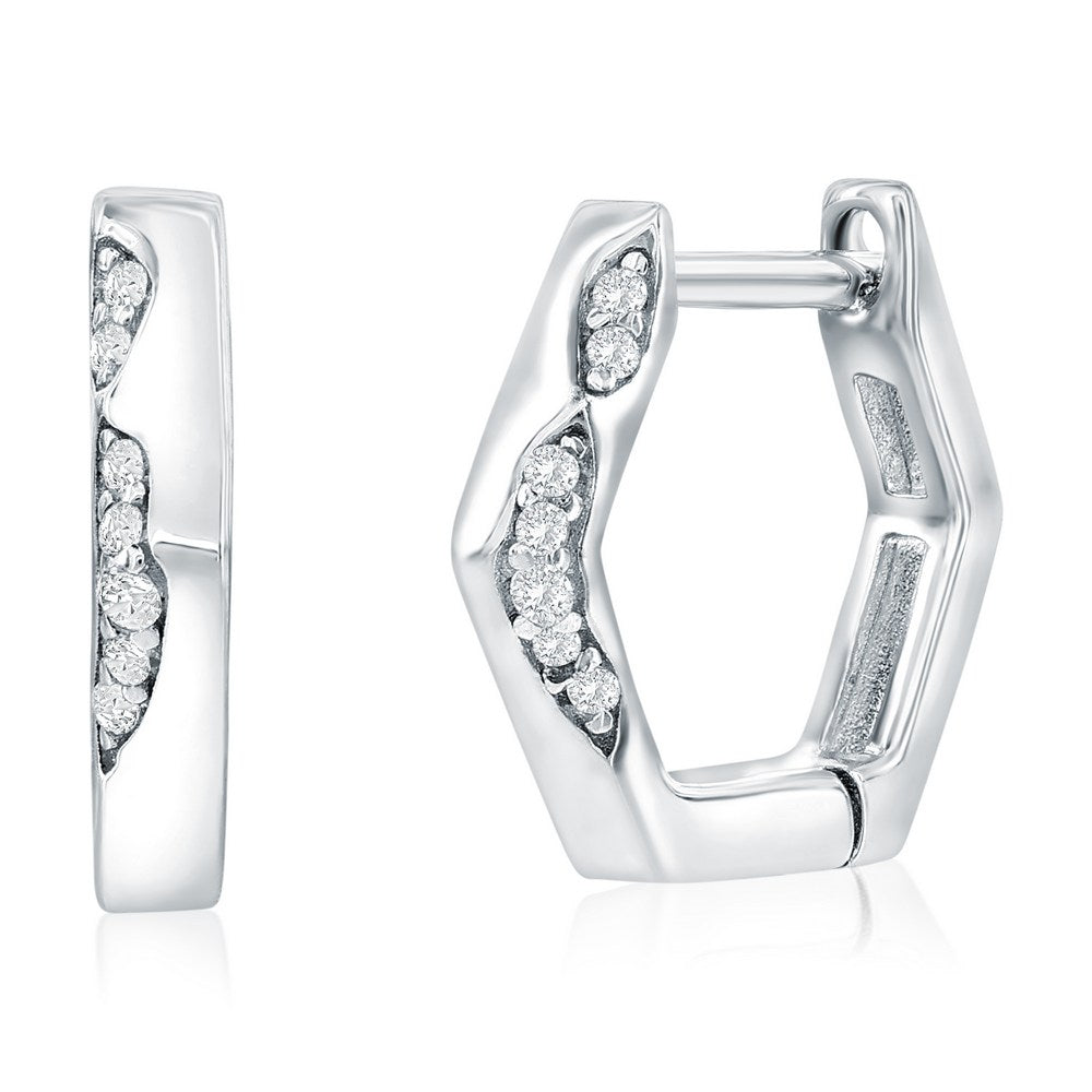 Exclusively Silver Geometric Huggie