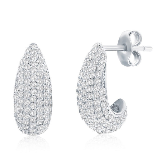 Exclusively Silver Pave CZ Huggie