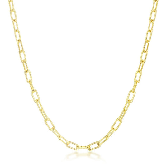 Exclusively Silver Rope Design (16-18) Paperclip Necklace