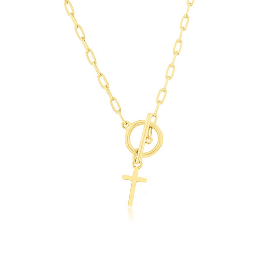 Exclusively Silver Charm Paperclip Toggle Necklace