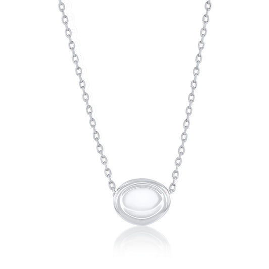 Exclusively Silver Polished Bead Necklace