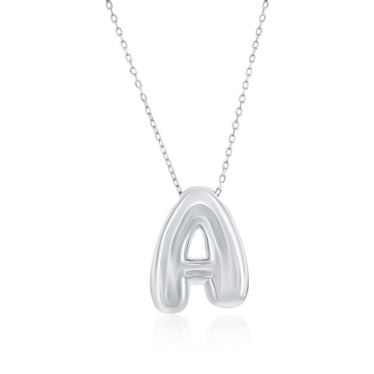 Exclusively Silver Bubble Letter Necklace