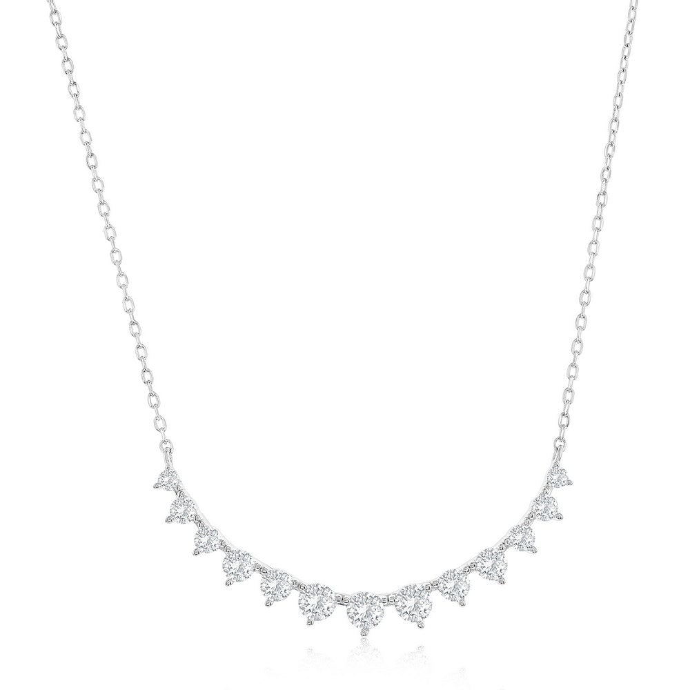 Exclusively Silver Curved Bar Necklace