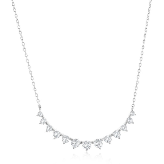 Exclusively Silver Curved Bar Necklace