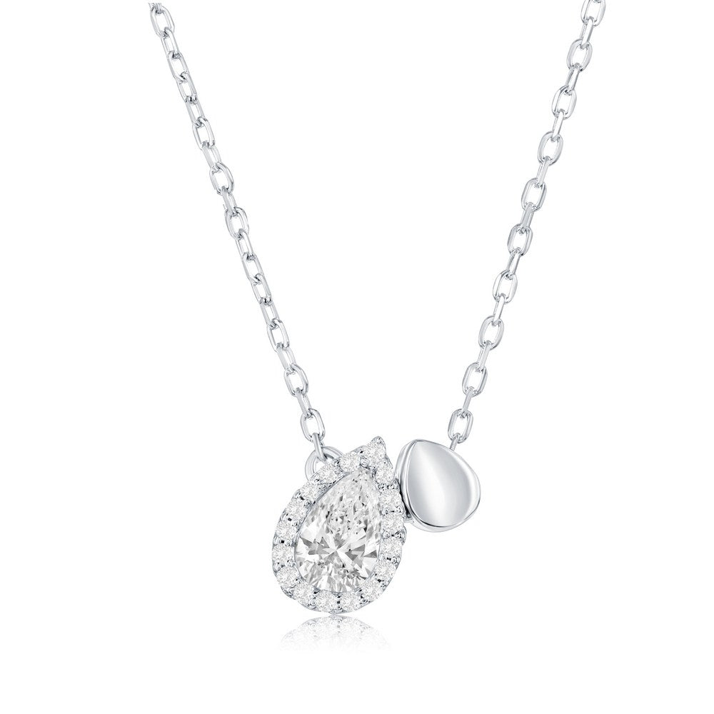 Exclusively Silver Pear-shaped Necklace