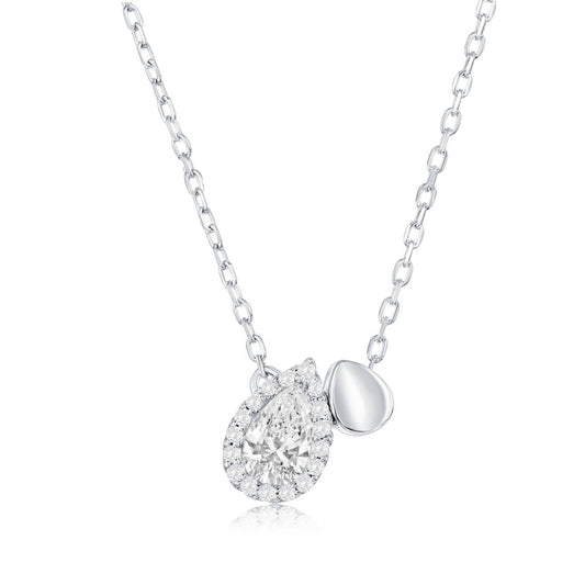 Exclusively Silver Pear-shaped Necklace