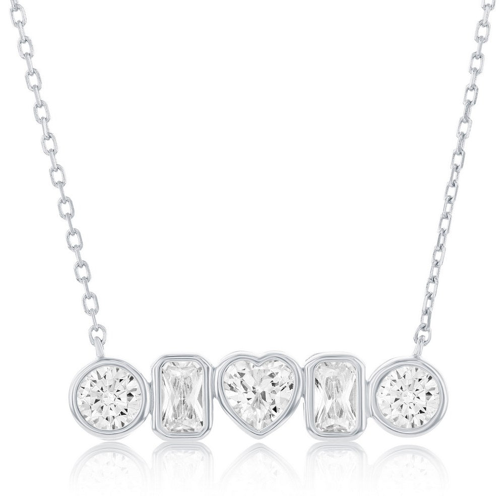 Exclusively Silver Multi-Shaped Necklace