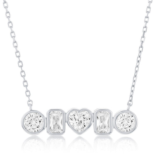 Exclusively Silver Multi-Shaped Necklace
