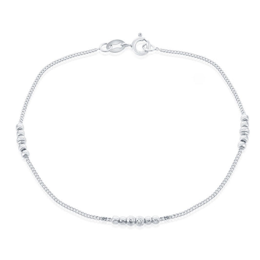Exclusively Silver Diamond Cut Bead Bracelet