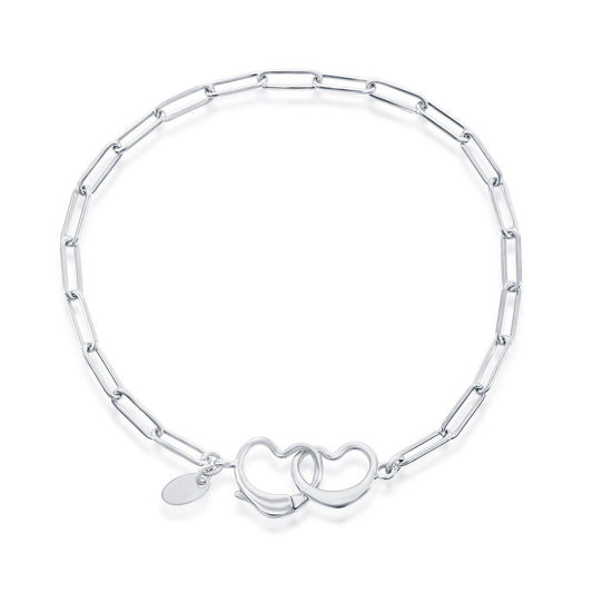 Exclusively Silver Paperclip Heart Bracelet