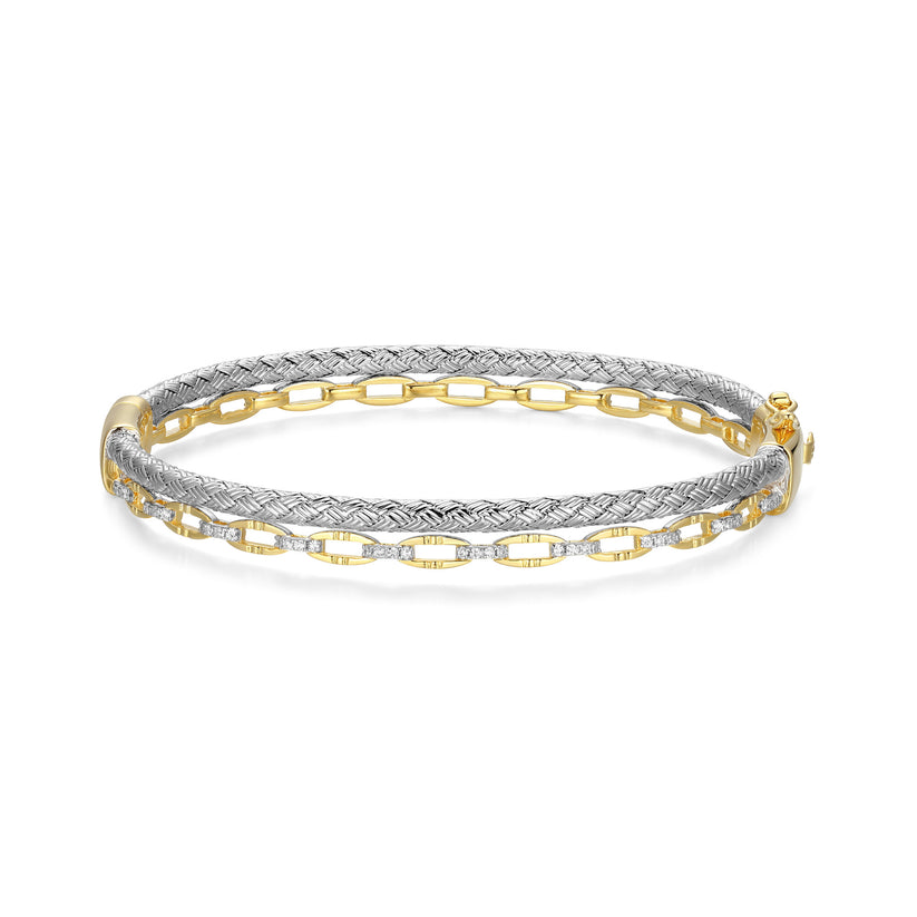 Exclusively Silver Double Row Woven Bracelet