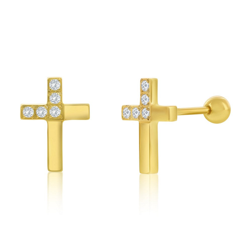 Exclusively Silver Cross Studs