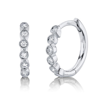 Shy Creation Milgrain Huggie Hoops