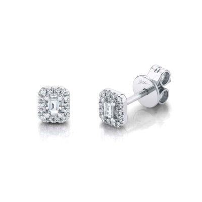 Shy Creation Baguette Diamond Stud