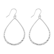 Exclusively Silver Thin Hammered Dangle Earring