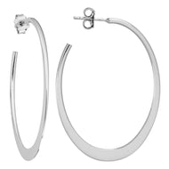 Exclusively Silver Flat Oval Hoops