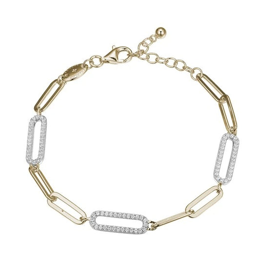 Exclusively Silver 3 CZ Paperclip Bracelet (5mm)