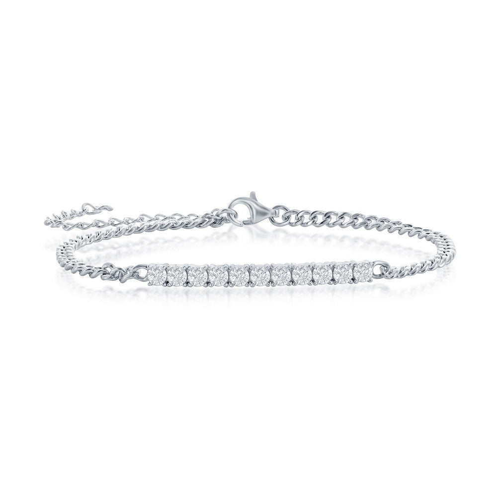 Exclusively Silver Bar Chain Bracelet