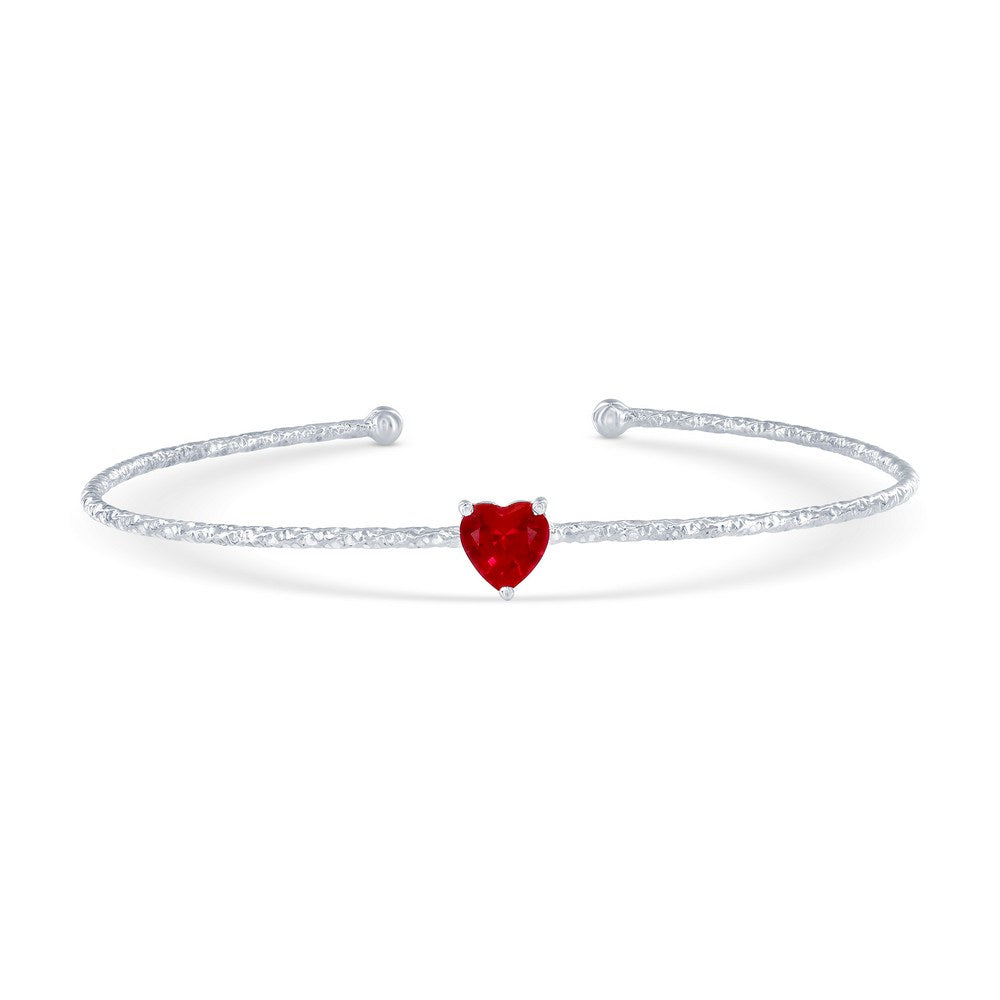 Exclusively Silver Heart Cuff Bracelet