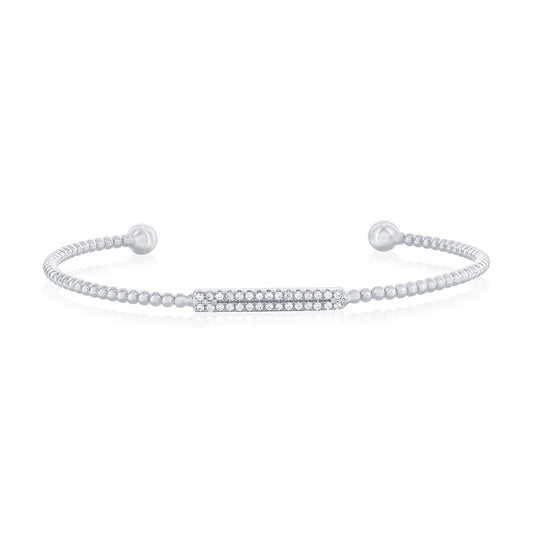 Exclusively Silver Bar Beaded Bangle