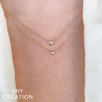 Shy Creation Bezel Set Diamond Necklace