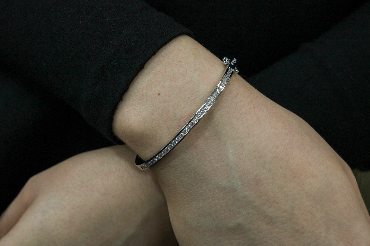 Exclusively Silver Channel Set CZ Bangle Bracelet