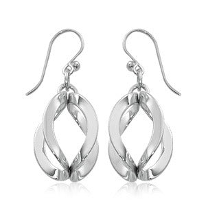 Exclusively Silver Folded Double Circle Earrings