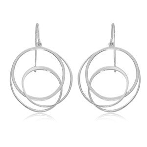 Exclusively Silver Interlocking Loop Dangle Earrings