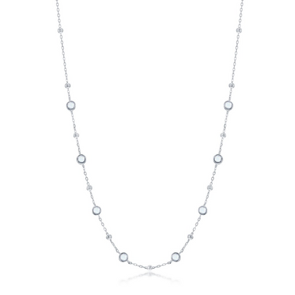 Exclusively Silver Beaded Station Necklace