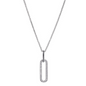 Exclusively Silver CZ Necklace with Drop Paperclip