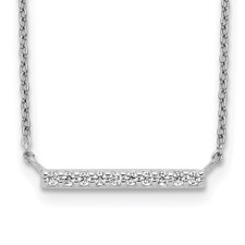 Exclusively Silver CZ Bar Necklace