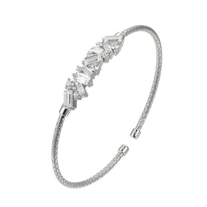 Exclusively Silver Multi-Shaped Woven Cuff Bracelet