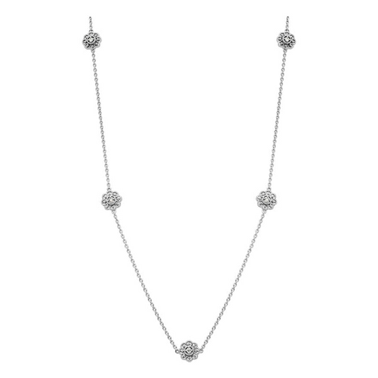 Signature Collection 5 Flower Diamond Station Necklace