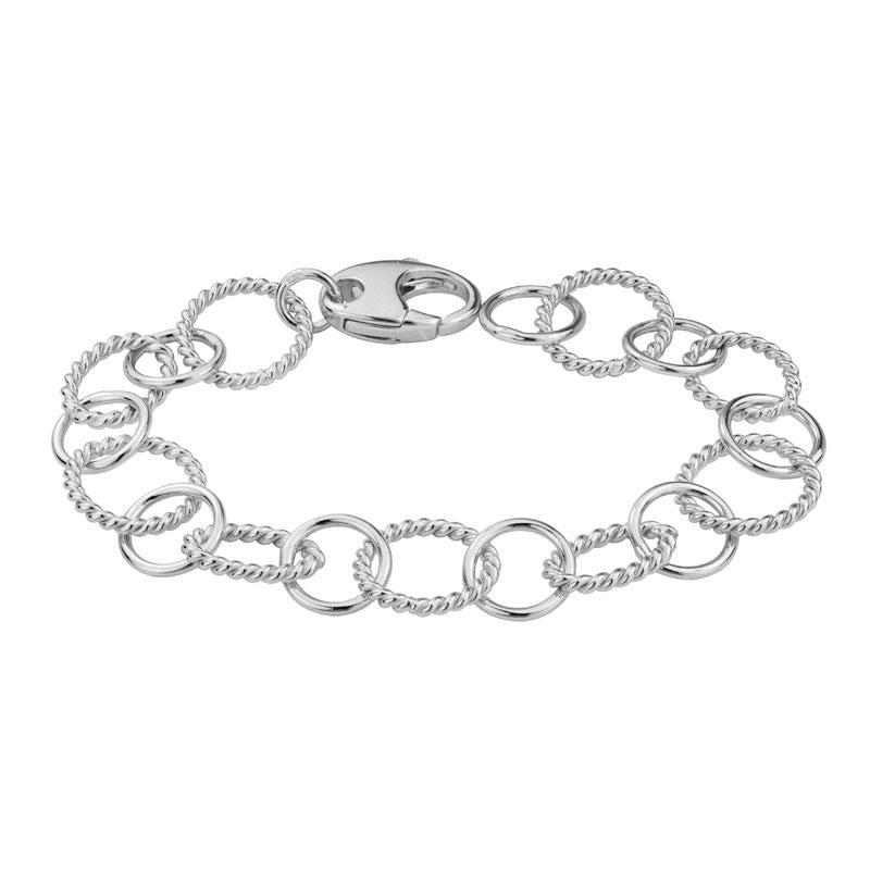 Exclusively Silver Alternating Textured and Plain Circles