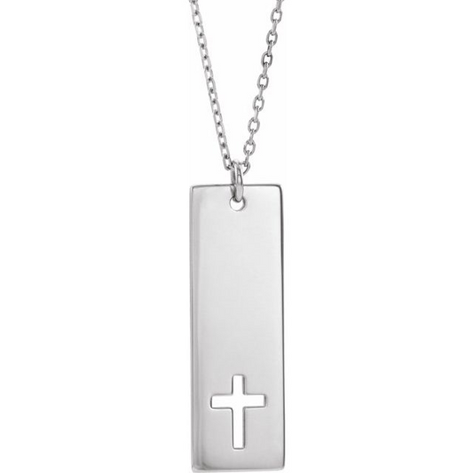 Exclusively Silver Cut Out Cross Necklace