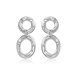 Exclusively Silver Oval Wavy Earrings